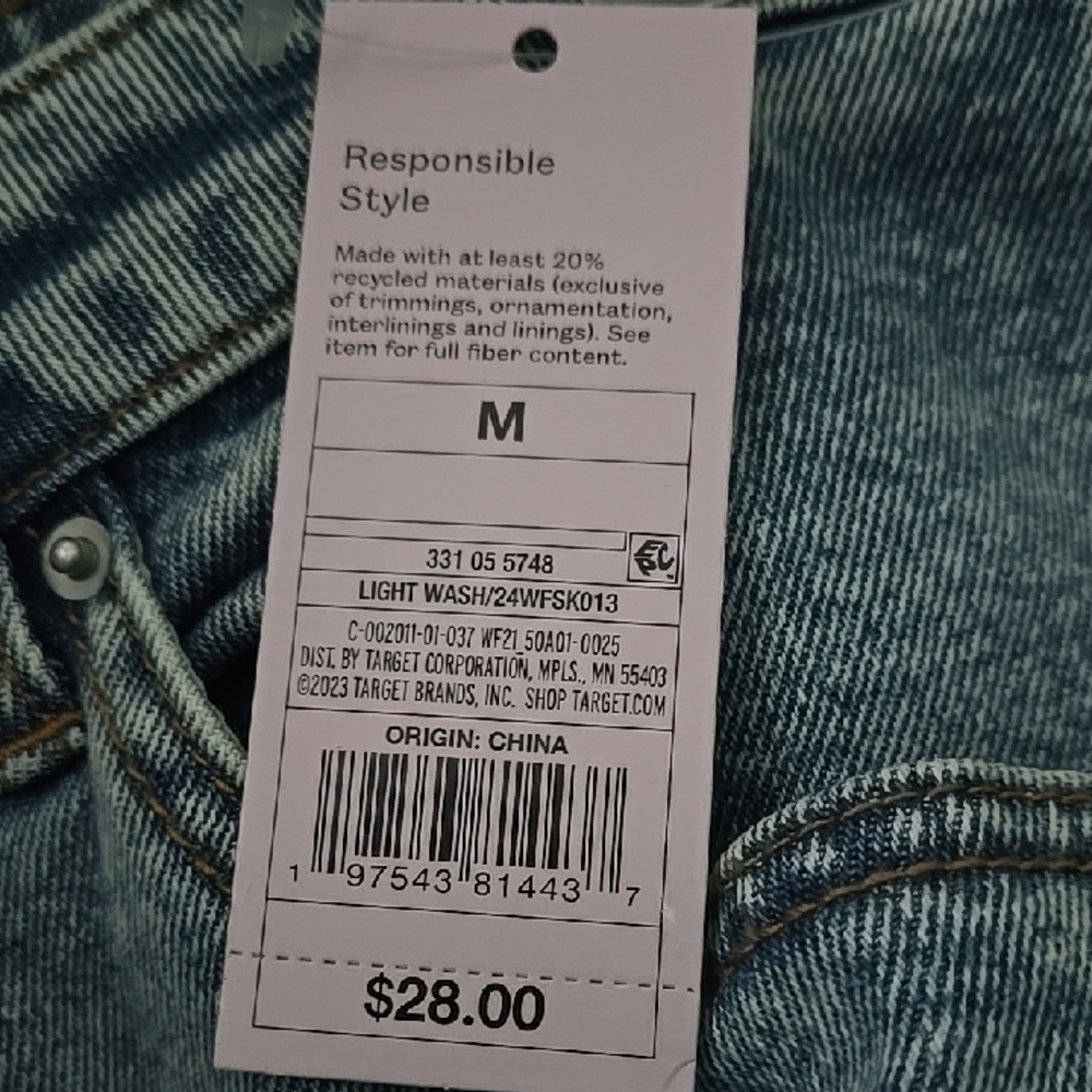 wild fable Light Wash Blue Denim A-Line Skirt - Light Blue